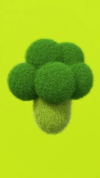 Yünlü Brokoli, Domates ve Havuç Parlak 3D Render