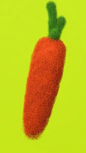 Yünlü Brokoli, Domates ve Havuç Parlak 3D Render