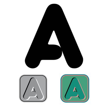 Art Blister Yazı Tipi Büyük Harf A vektör tasarımı çizimi