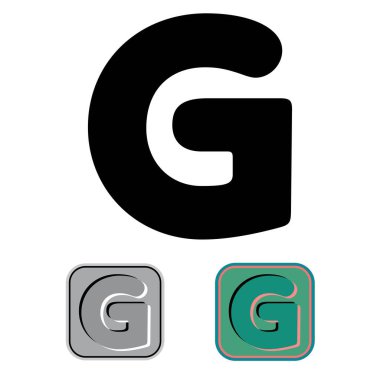 Art Blister Baş harfleri Büyük harf G vektör tasarımı çizimi