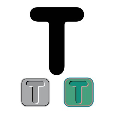 Art Blister Baş harfleri Büyük harf T vektör tasarımı çizimi