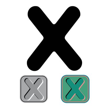 Art Blister Baş Yazı Tipi Büyük Harf X vektör tasarımı çizimi