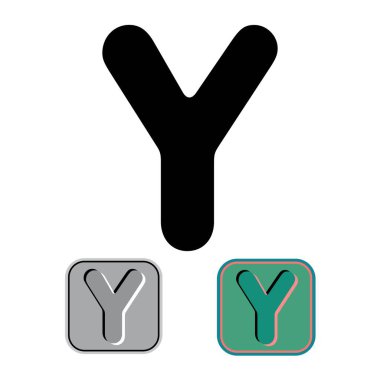 Art Blister Baş harfleri Büyük harf Y vektör tasarımı çizimi