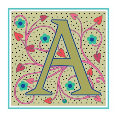 Art Nabel Başlangıç Yazı Tipi Büyük Harf A vektör tasarımı çizimi