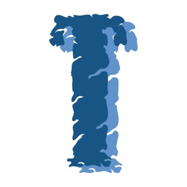 Art Stone Başlangıç Yazı Tipi Büyük Harf T vektör tasarımı çizimi