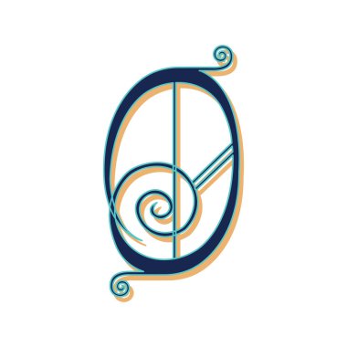 Art Lubna Başlangıç Yazı Tipi Büyük Harf O vektör tasarımı illüstrasyonu