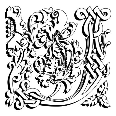 Masselle Baş harfleri Büyük harf J vektör tasarım çizimi