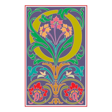 Victoriana Baş harfleri Büyük harf O vektör tasarımı çizimi