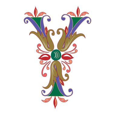 Vincente Baş harfleri Büyük harf Y vektör tasarımı çizimi