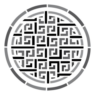 Eski dünya Vintage süs düğümü Kelt dekoratif elementi izole edilmiş vektör illüstrasyonunu ayarladı