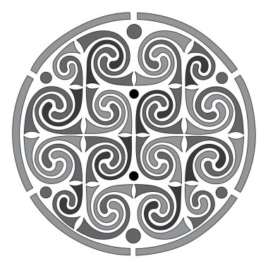 Eski dünya Vintage süs düğümü Kelt dekoratif elementi izole edilmiş vektör illüstrasyonunu ayarladı