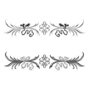 Retro bölüm ayırıcıları girdap çiçekli süsleme yer imleri çizim çizimi çizimi