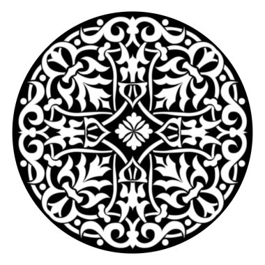 Dekoratif arabesk ve dekoratif mandala sembolleri izole vektör illemesini ayarlar