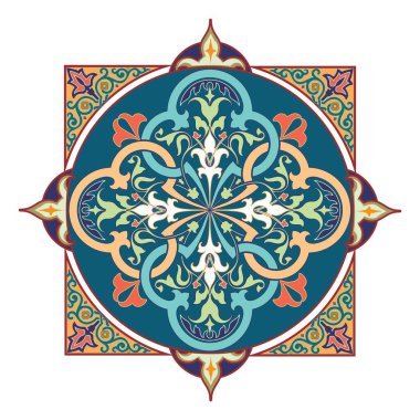 Dekoratif arabesk ve dekoratif mandala sembolleri izole vektör illemesini ayarlar