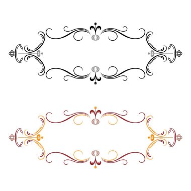 El çizilmiş vintage el yazması kurdeleler renkli set izole vektör illüstrasyon