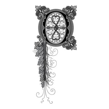 Art Cinderella Baş harfleri Büyük harf O vektör tasarımı illüstrasyonu