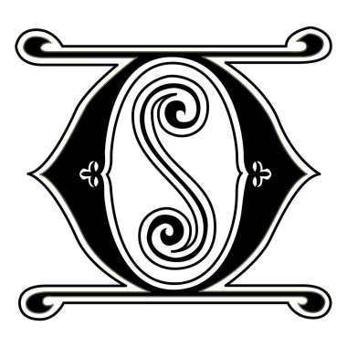 Art Ginger Yazı Tipi Büyük harf O vektör tasarımı illüstrasyonu