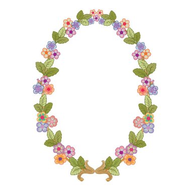 Şenlik kırmızı kurdeleler ve farklı şekil vektör illüstrasyonunun yapraklarıyla izole edilmiş kurdele çelengi.