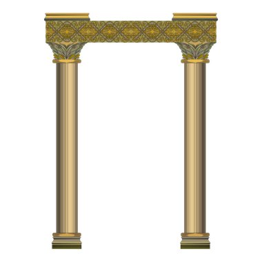 Eski klasik sütunlar. Yunan ve Roma mimari sütunları, tarihi mimari sütunlar izole edilmiş vektör illüstrasyonları. Antika klasik sütunlar. Yunan direği, tarihi çizgi podyumu