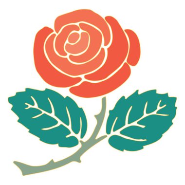 Boş arkaplan vektörü çiziminde izole edilmiş çiçek yaprakları kompozisyonu