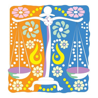 Burç düz simgelerden oluşan burçlar ve izole edilmiş vektör çizimleri. Fiesta sytle astrolojisinin bir parçası.