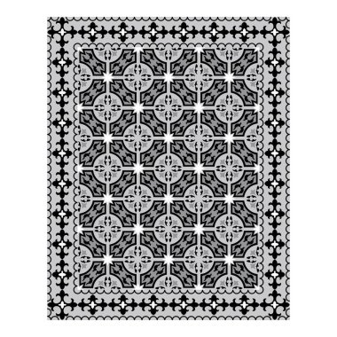 Beyaz arka planda izole edilmiş Arabesk mozaik İslami sanatında kusursuz desen