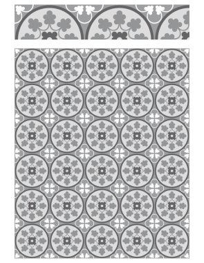 Beyaz arka planda izole edilmiş Arabesk mozaik İslami sanatında kusursuz desen