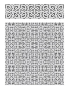 Beyaz arka planda izole edilmiş Arabesk mozaik İslami sanatında kusursuz desen