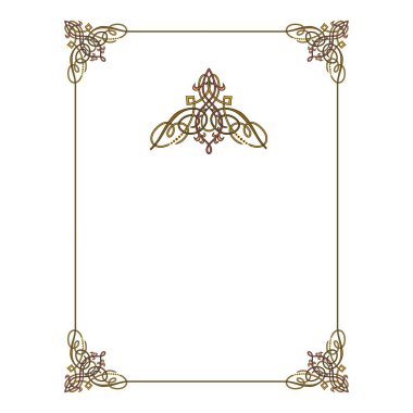 Klasik kaligrafik retro vignette kaydırma çerçeveleri süslemeli tasarım elementleri siyah ve renk izole edilmiş vektör