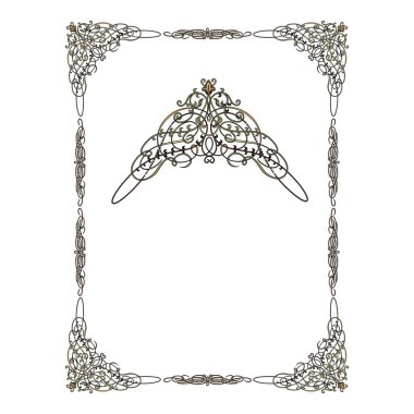 Klasik kaligrafik retro vignette kaydırma çerçeveleri süslemeli tasarım elementleri siyah ve renk izole edilmiş vektör