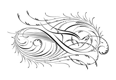 Çizim için zarif hat vuruşları olan soyut kuş