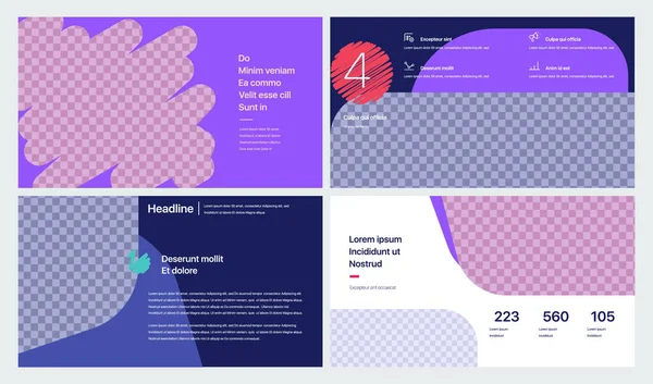 Creatieve Presentatie Sjablonen Elementen Een Paarse Achtergrond Vector Infographics Gebruik — Stockvector