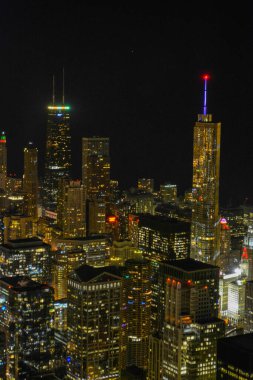 Willis Tower Skydeck 'ten Chicago şehir manzarası