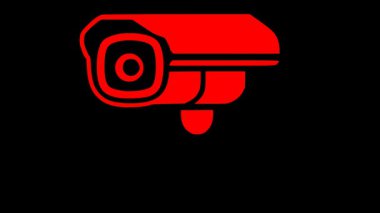Modern dijital gözetim sistemleri için animasyon kamera ikonu. Akıllı ev güvenliği UI, alarm sistemi gösterge panelleri veya bilgilendirici videolar için ideal.