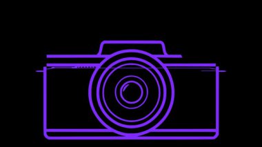 Kurnaz deklanşör hareketli animasyon kamera simgesi. Fotoğraf temaları, medya uygulamaları ve sosyal içerik için ideal.