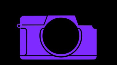 Kurnaz deklanşör hareketli animasyon kamera simgesi. Fotoğraf temaları, medya uygulamaları ve sosyal içerik için ideal.