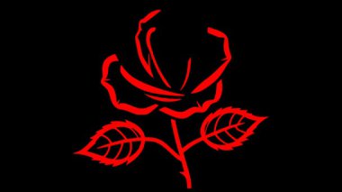 Animasyon gül ikonu aşkı, güzelliği ve zarafeti simgeliyor. Romantik tasarımlar, Sevgililer Günü içeriği ve çiçekler için mükemmel..