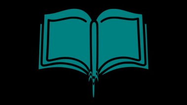 Animasyon kitap simgesi kütüphaneler, okuma uygulamaları, e-öğrenme platformları ve edebiyat içeriği için harika.