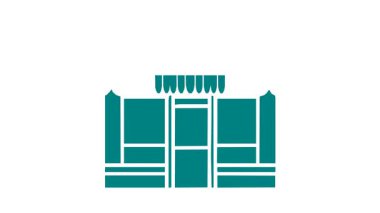 Canlandırılmış çevrimiçi mağaza simgesi, e-ticaret, dijital alışveriş platformları ve perakende pazarlama içeriği için mükemmel.