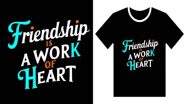 Sonsuza Dek Arkadaş Şirin Tipografi Dostluk Günü tişörtü