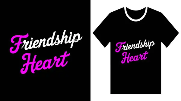 Sonsuza Dek Arkadaş Şirin Tipografi Dostluk Günü tişörtü