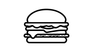 Hamburger Simgesi Animasyonu Fast Food Sembolü