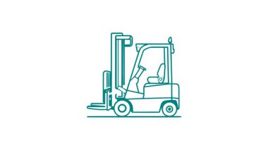 Forklift Simgesi Canlandırma Lojistik ve Depo Ekipmanları