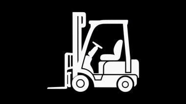Forklift Simgesi Canlandırma Lojistik ve Depo Ekipmanları