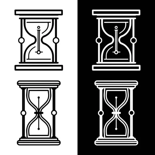 kum saati vektör illüstrasyonu ayarlandı