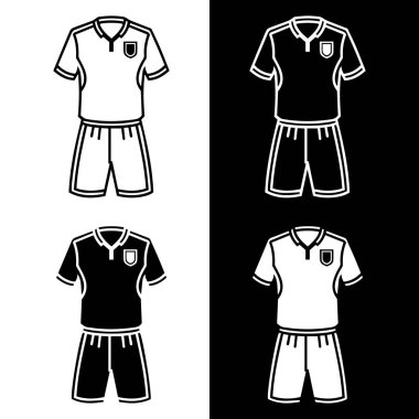 Futbol forması takımı. Tişört ve futbol forması. vektör illüstrasyonu