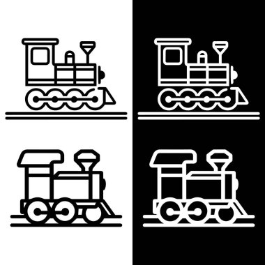 Beyaz arkaplanda tren simgesi ayarlandı