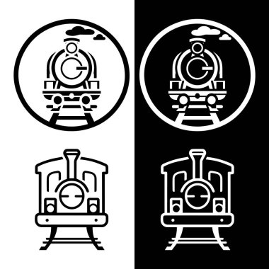 Beyaz arkaplanda tren simgesi ayarlandı