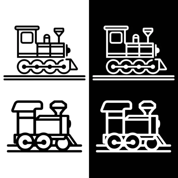 Beyaz arkaplanda tren simgesi ayarlandı