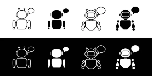 İnsan kafasını robot, insansı robot, insan yüzü, yapay zeka ve ikon ile donatın. vektör